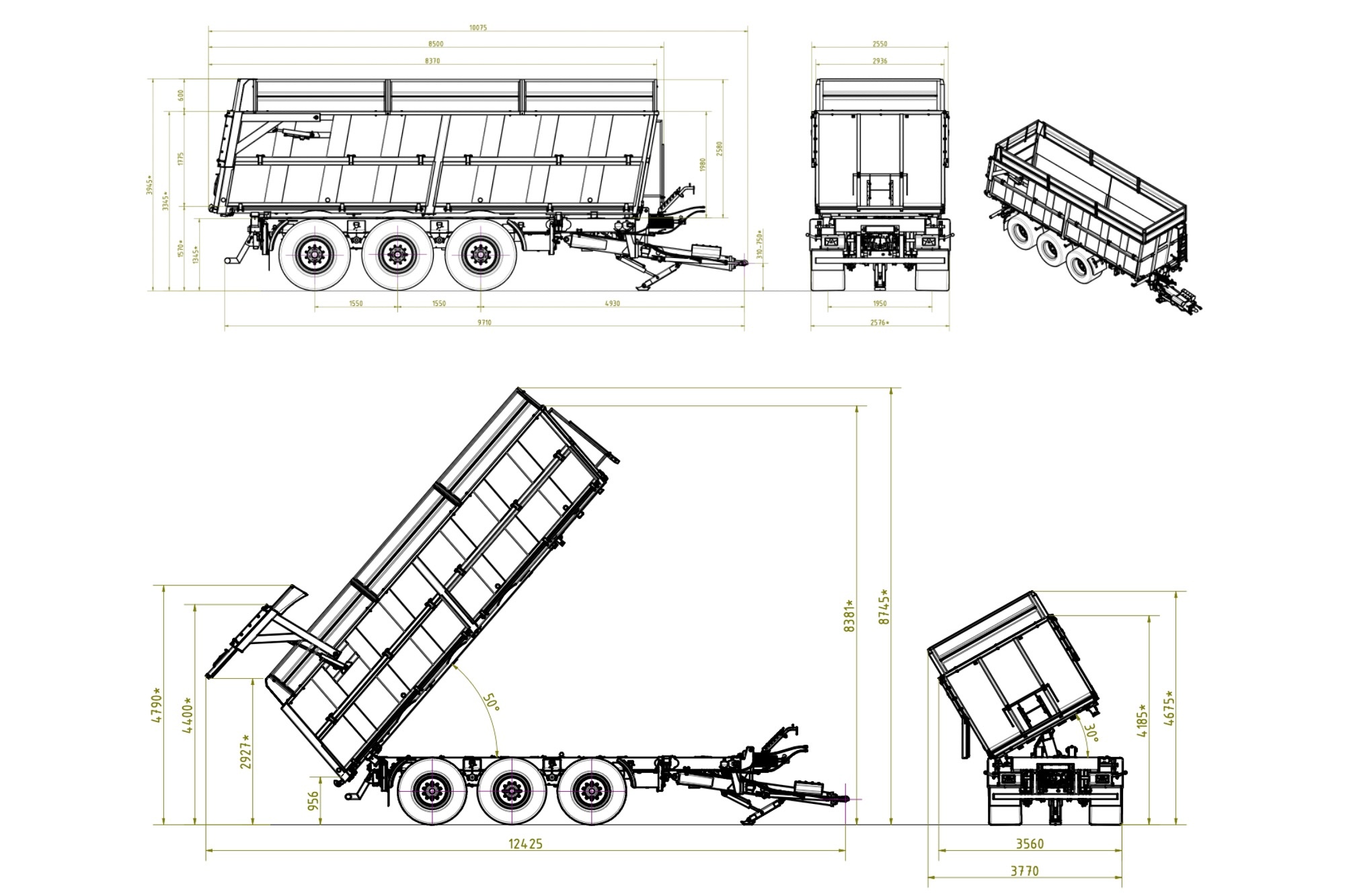 Three-Way Tipping Trailer